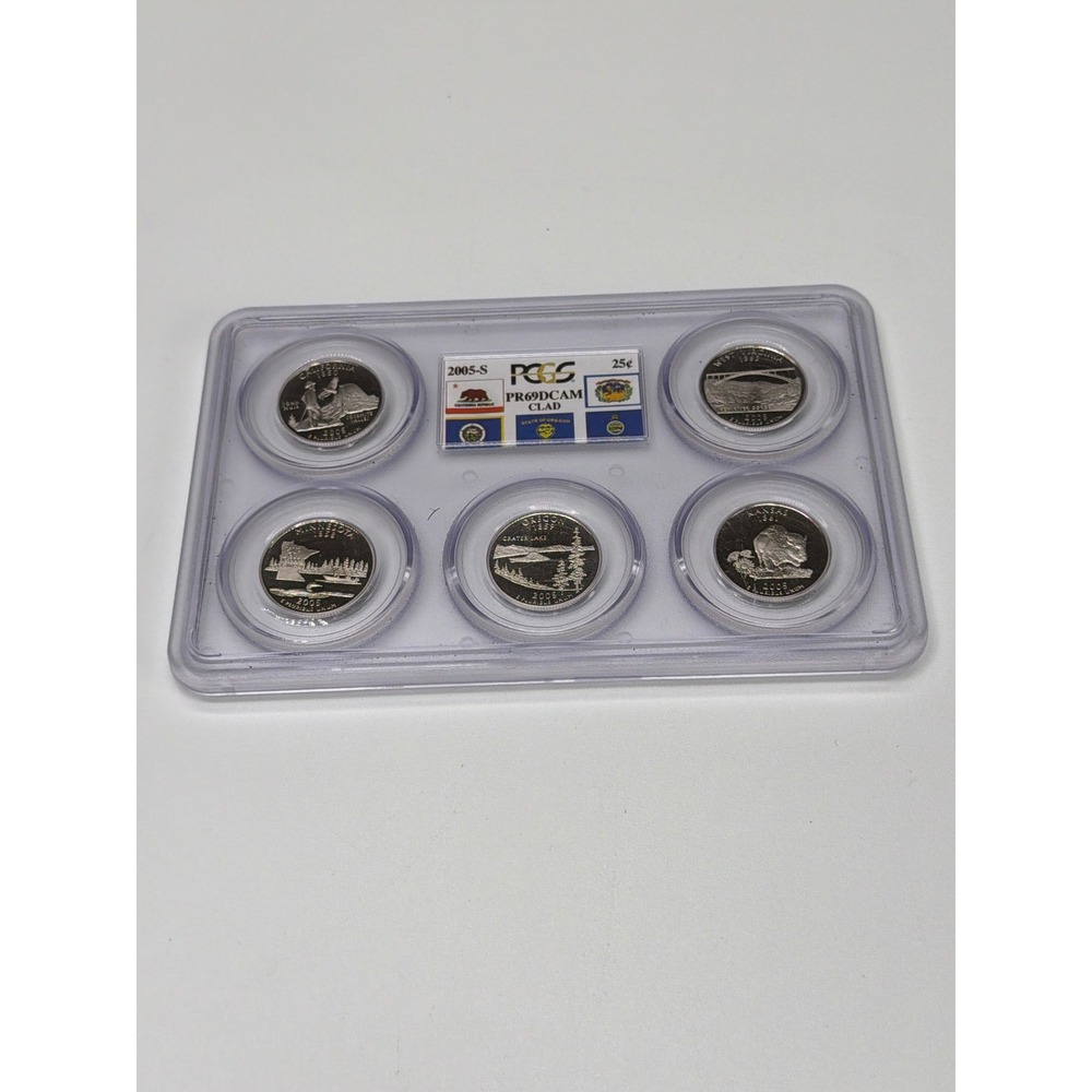 2005-S State Quarters PCGS PR69DCAM Clad Multi-Coin Set CA MN OR KS WV‎ 25c